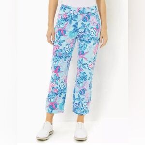 NWT size 10 Alston Crop Pant Bahamas Beachcomber Print